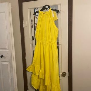 Yellow halter dress New with tag. Size XL